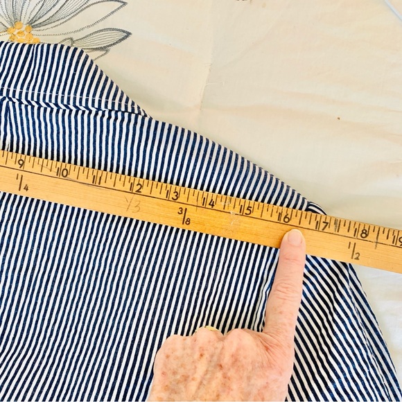 ANNE KLEIN Seersucker Stripe Single Button Front Blazer Sz M - Picture 16 of 16